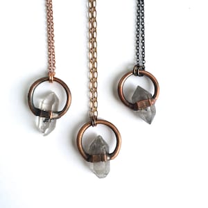 Raw quartz crystal necklace | Electroformed crystal necklace | Raw crystal necklace | Rough quartz crystal pendant | Raw crystal jewelry