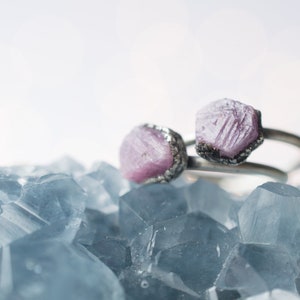 Oxidized Silver Ruby ring | Red ruby crystal ring | Raw crystal ring | Rough ruby gemstone ring | Oxidized Silver Ruby Ring image 5