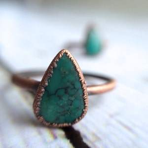 Turquoise Ring | Simple Stone Stacking Ring | Turquoise Stone Ring ...