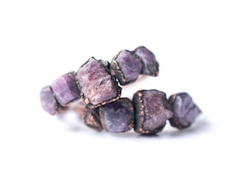 Multi Stone Ring | Red ruby stacking ring | Real ruby jewelry | Natural ruby ring | Rough ruby stacking ring | Raw gemstone ring