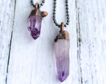 Vera Cruz Amethyst necklace | Raw amethyst pendant |  Amethyst crystal necklace | Raw crystal sterling jewelry | Sterling amethyst pendant
