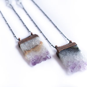 Amethyst crystal necklace | Raw amethyst pendant |  Electroformed raw amethyst necklace | Raw crystal jewelry | Birthstone Necklace