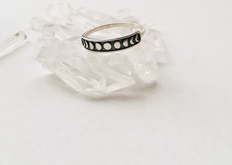 Moon Phase Ring Sterling Silver Ring Sterling Moon Ring - Etsy