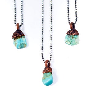 Turquoise sterling necklace | Raw turquoise jewelry | December Birthstone | Nevada turquoise necklace | Turquoise Birthstone jewelry