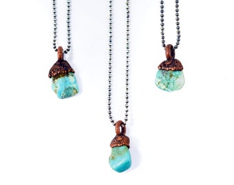 Turquoise sterling necklace | Raw turquoise jewelry | December Birthstone | Nevada turquoise necklace | Turquoise Birthstone jewelry