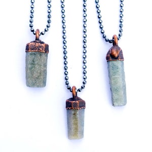 Raw sapphire necklace | Raw sapphire crystal pendant |  Rough sapphire crystal pendant | Raw crystal pendant | Raw blue mineral necklace