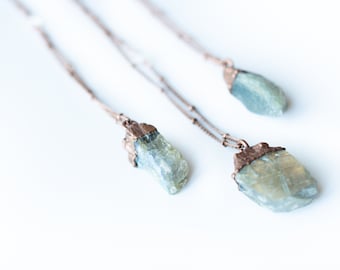 Raw Labradorite Necklace | Blue Labradorite necklace | Raw mineral Jewelry | Organic stone jewelry | Raw Labradorite jewelry