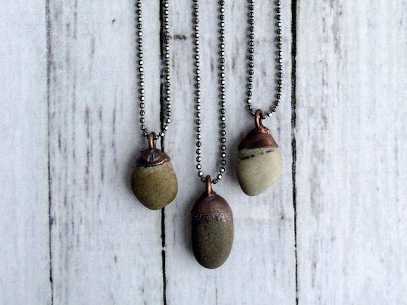 Beach Pebble Necklace Stone Necklace Beach Stone Necklace Pebble Pendant on Sterling Chain Marthas Vineyard Beach Pebble Necklace Etsy Canada