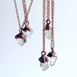 Raw crystal necklace | Electroformed crystal necklace | Raw crystal necklace | Rough quartz crystal pendant | Raw gemstone jewelry