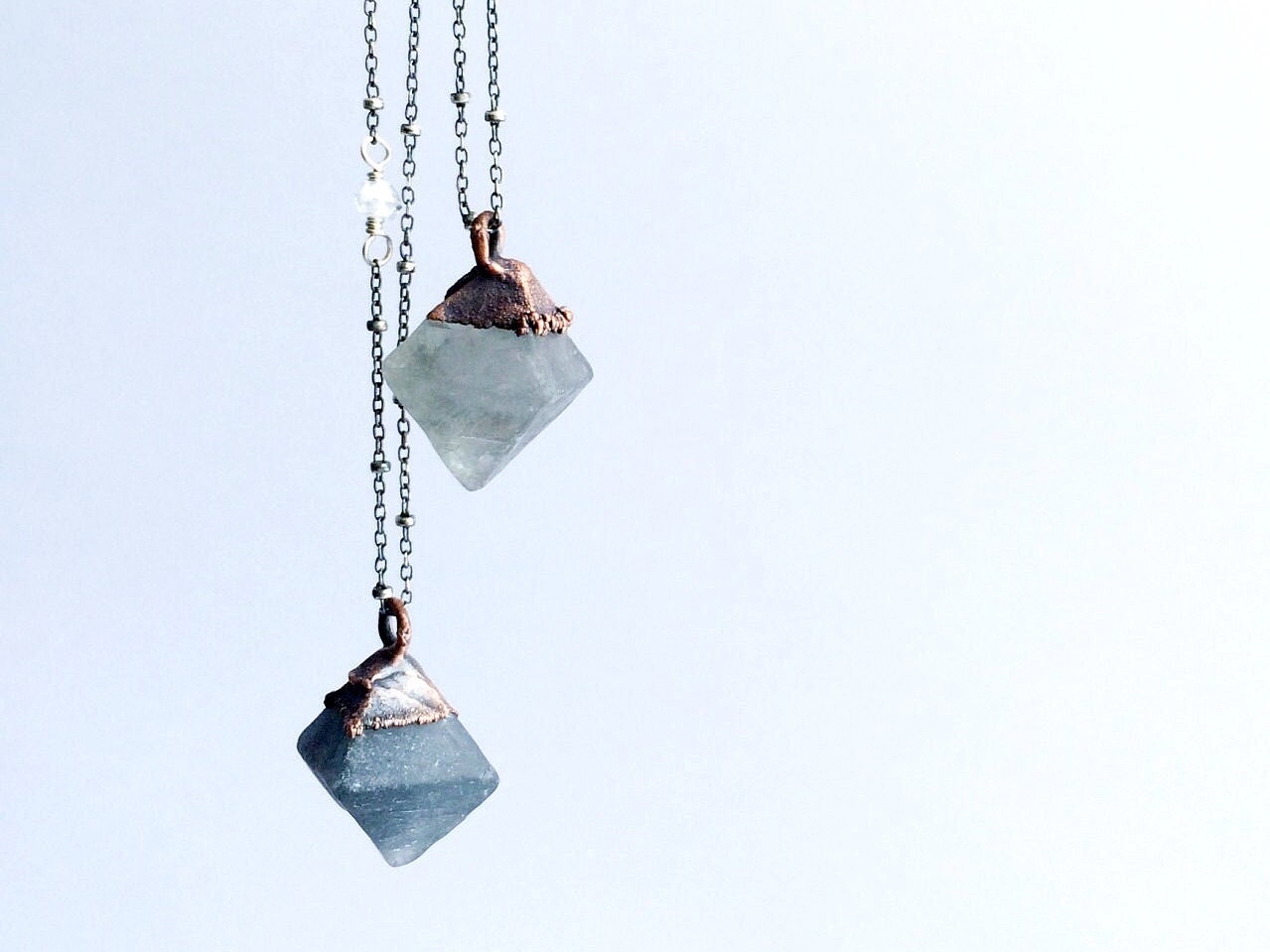 Fluorite Crystal necklace | Raw fluorite jewelry | Sterling silver and fluorite necklace | Fluorite crystal jewelry | Raw mineral necklace
