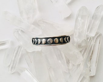 Moon Phase Ring | Sterling Silver Ring | Sterling Moon Ring | Stacking Moon Phase Ring | Silver Moon Ring
