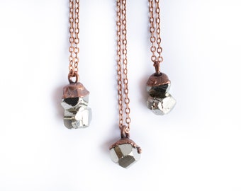 Raw pyrite necklace | Pyrite necklace | Electroformed necklace | Fool's gold necklace | Fool's gold jewelry