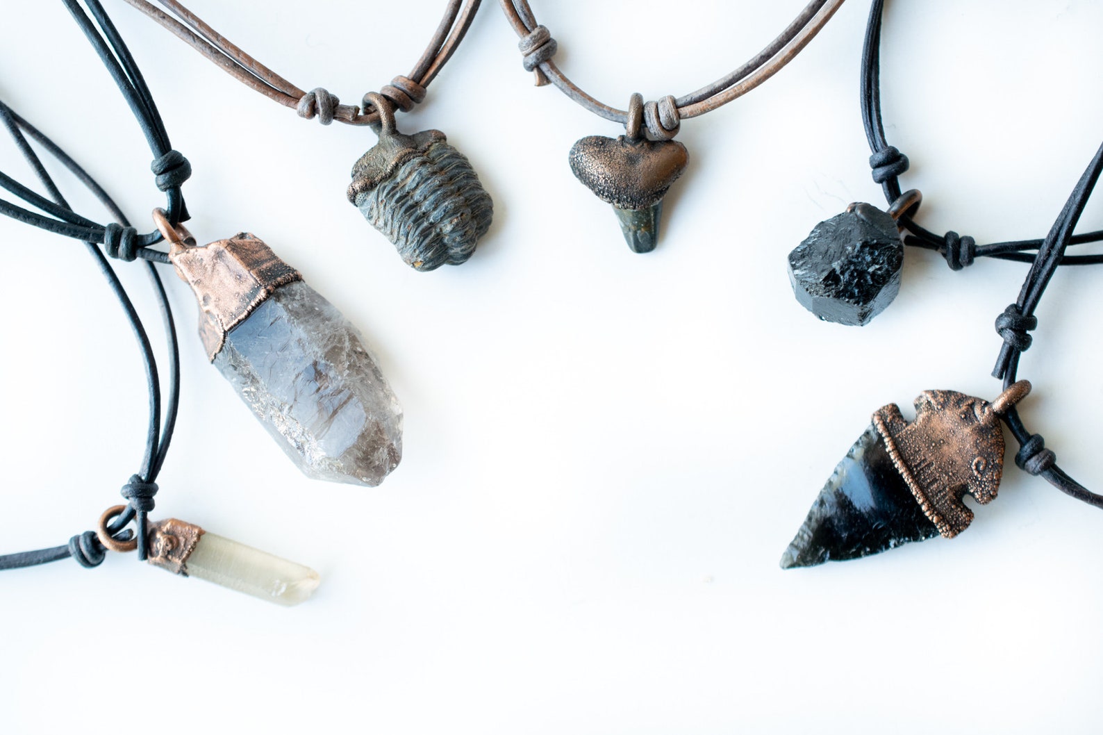 Adjustable Crystal Necklace Raw Crystal Jewelry Leather Etsy