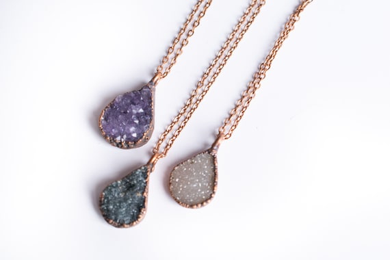 Druzy Droplet Crystal Necklace Druzy Droplet Crystal Necklace