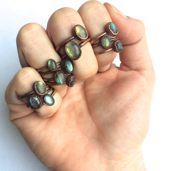 Hellhound Labradorite Jewelry Stacker Ring main image 1