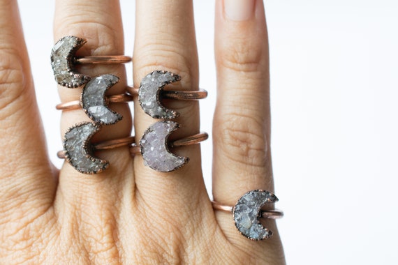 Druzy Moon Ring Druzy Moon Ring