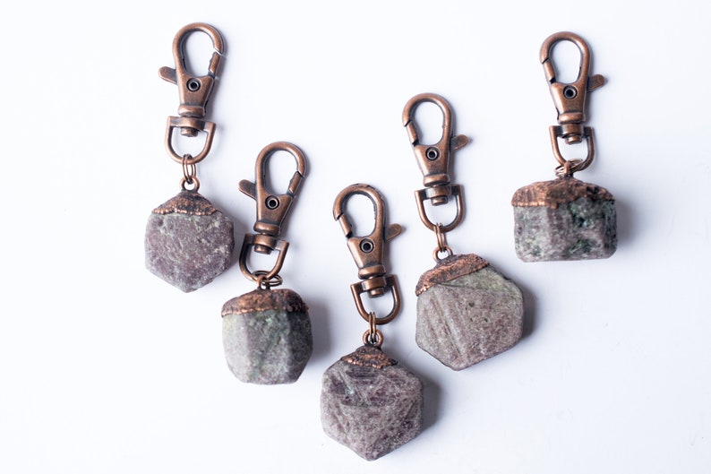 Ruby Keychain | Raw Crystal Keychain | Ruby Crystal Key Clip | Raw Ruby ...