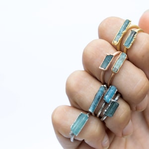 SALE Aquamarine crystal ring | Raw aquamarine ring | March birthstone ring | March Birthstone  | Aquamarine raw crystal ring