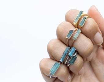 SALE Aquamarine crystal ring | Raw aquamarine ring | March birthstone ring | March Birthstone  | Aquamarine raw crystal ring