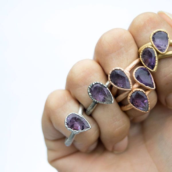 SALE Faceted amethyst ring | Amethyst statement ring | February Birthstone ring | February Birthstone  | Amethyst birthstone jewelry