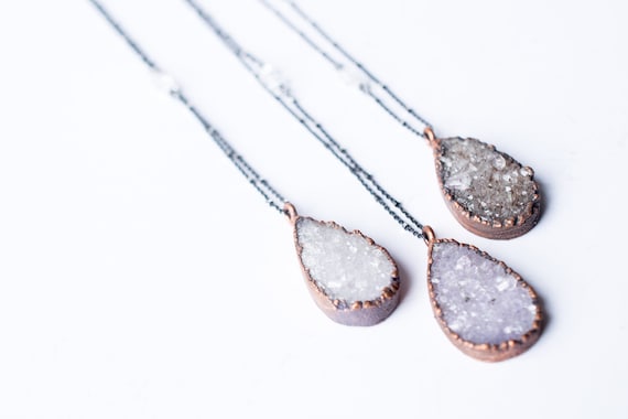 Druzy Droplet Crystal Necklace Druzy Droplet Crystal Necklace