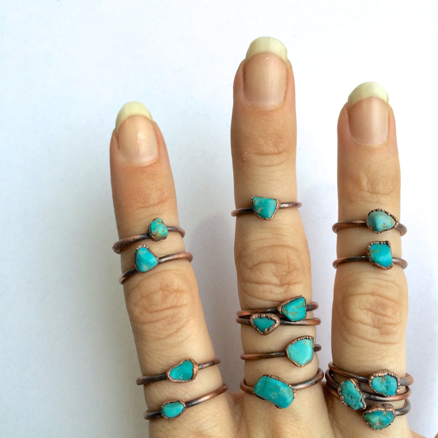 Turquoise Nugget Ring Raw Turquoise Stacking Ring - Etsy