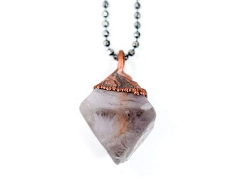 Raw fluorite necklace | Rough fluorite jewelry | Fluorite crystal pendant | Flourite octahedron jewelry | Purple fluorite | Green Fluorite