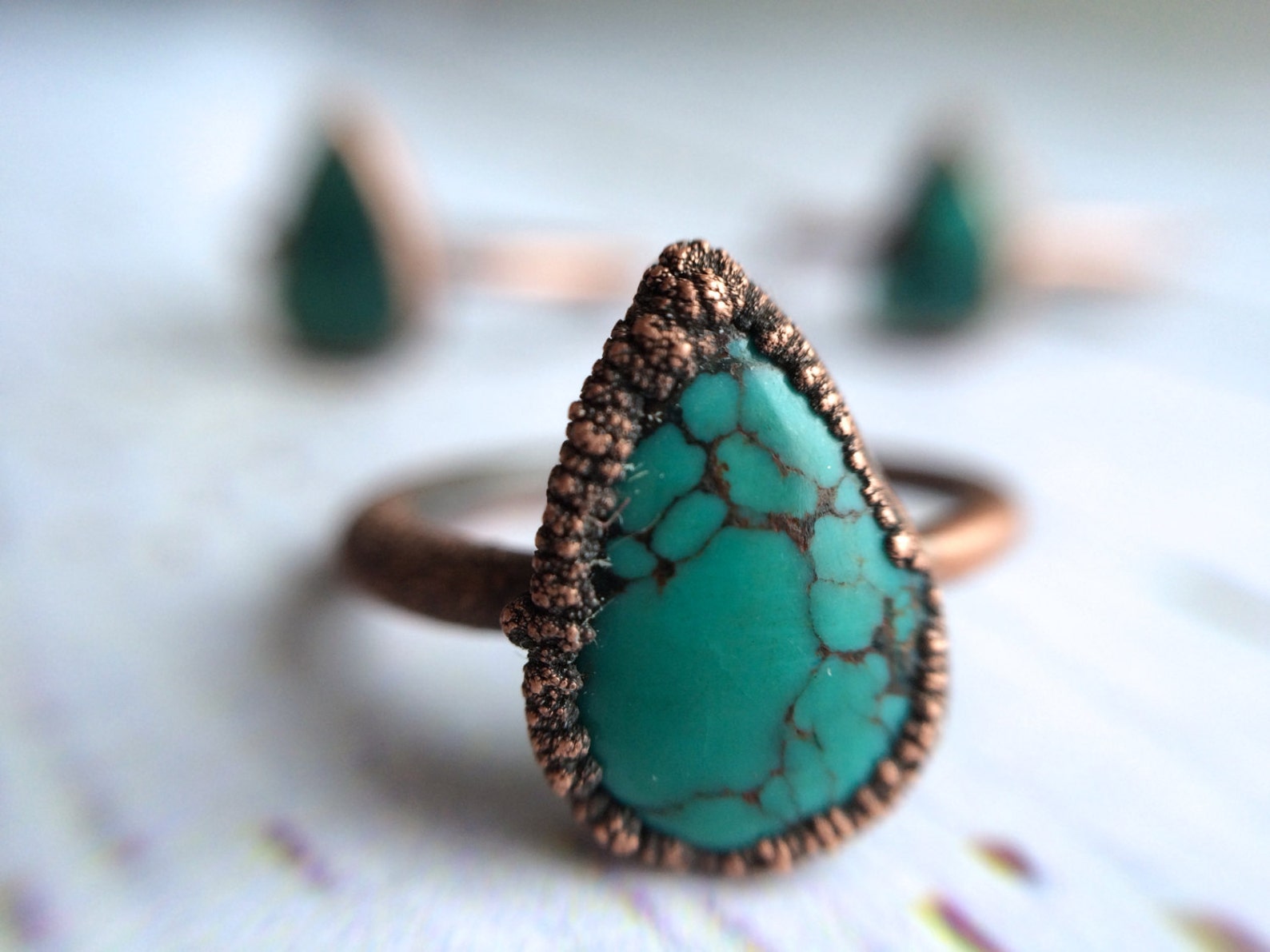 Turquoise Ring | Simple Stone Stacking Ring | Turquoise Stone Ring ...