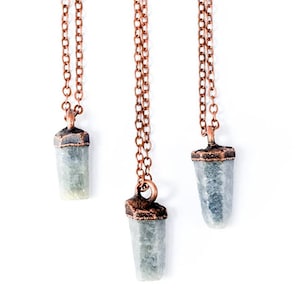 Raw sapphire necklace | Raw sapphire crystal pendant |  Rough sapphire crystal pendant | Raw crystal pendant | Raw blue mineral necklace