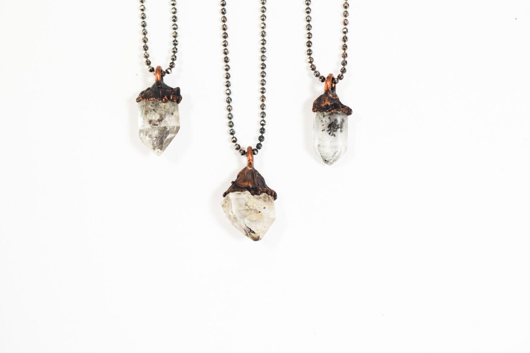 Raw Crystal Necklace Electroformed Crystal Necklace Raw Etsy