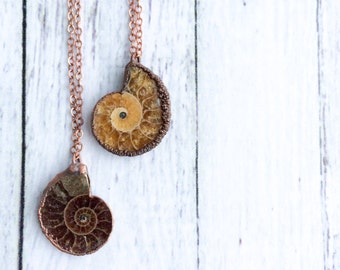 Madagasgar ammonite necklace | Raw ammonite necklace | Fossilized ammonite jewelry | Petrified snail necklace | Prehistoric ammonite jewelry