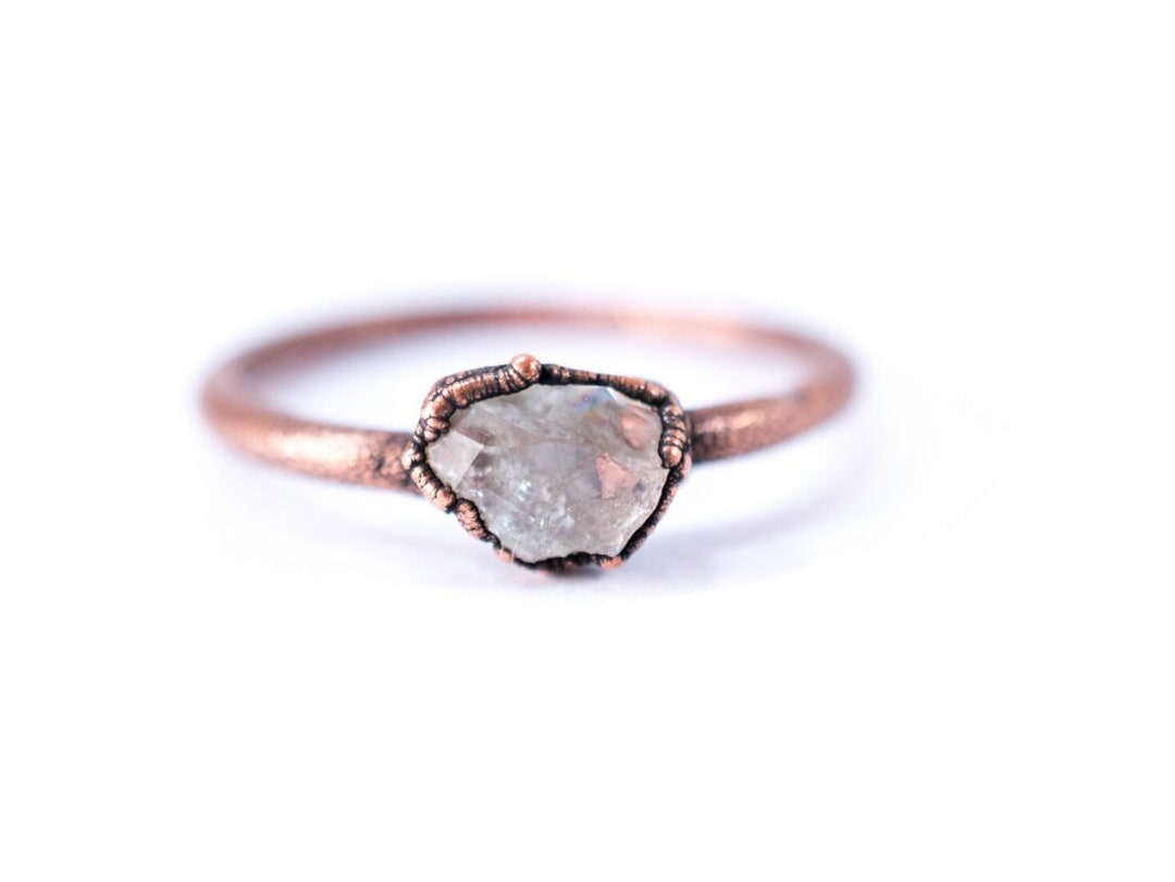 Copper Topaz SALE Raw Topaz Ring | Topaz Crystal Ring | Utah Topaz Ring | Raw Topaz ...