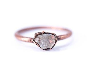 SALE Raw Topaz ring | Topaz crystal ring | Utah Topaz Ring | Raw Topaz crystal ring | Topaz and Copper Ring