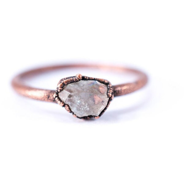 SALE Raw Topaz ring | Topaz crystal ring | Utah Topaz Ring | Raw Topaz crystal ring | Topaz and Copper Ring