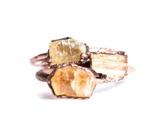 Raw topaz ring | Imperial topaz ring | Topaz stacking ring | Topaz jewelry | Raw stone ring | Imperial Topaz jewelry