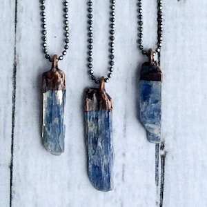 Kyanite crystal necklace | Raw kyanite jewelry | Kyanite pendant | Blue kyanite necklace | Kyanite sterling necklace | Kyanite necklace