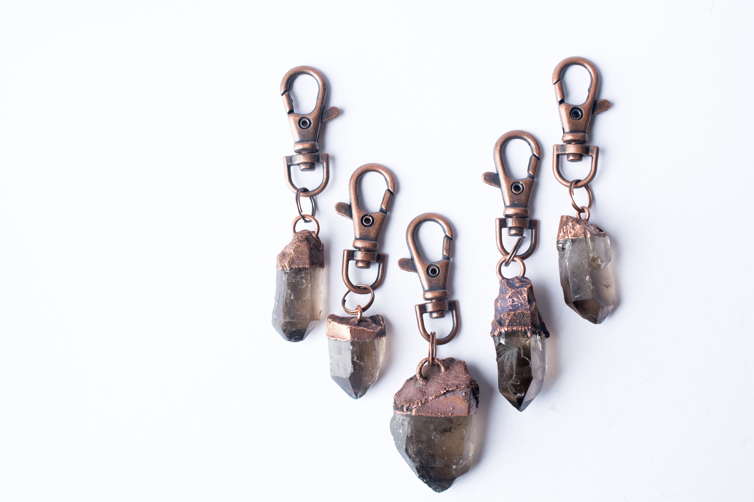 Smokey Quartz Crystal Keychain | Raw Crystal Keychain | Smokey Quartz ...