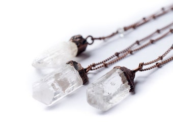 Danburite necklace | Large crystal necklace | Raw mineral necklace | Rough Danburite crystal pendant | Raw gemstone jewelry