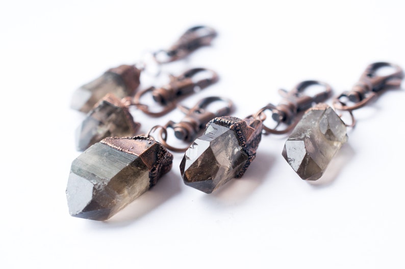 Smokey Quartz Crystal Keychain | Raw Crystal Keychain | Smokey Quartz ...