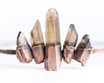 Smokey quartz crown | Raw smokey quartz crown | Smokey quartz tiara | Smokey quartz headband | Smokey Quartz Coronet