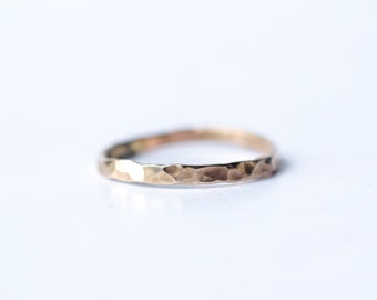 Hammered gold stacking ring | Hammered 14k gold fill rings | Hammered stacking finger rings | Gold Hammered Ring | 14k gold ring