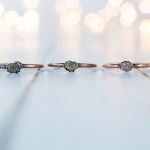 Raw Diamond Ring | Tiny Rough Diamond Engagement Ring | Tiny Diamond ...