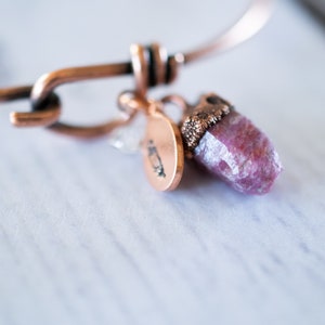 Raw ruby bracelet | Rough ruby bracelet | July Birthstone bracelet| Rough crystal bracelet | Rough Ruby Bangle | Natural ruby crystal