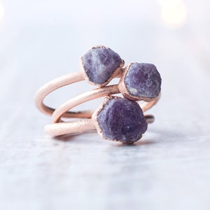 SALE Rose Gold Ruby ring | Red ruby crystal ring | Raw crystal ring | Rough ruby gemstone ring | Rose Gold Ring