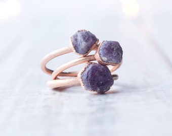 SALE Rose Gold Ruby ring | Red ruby crystal ring | Raw crystal ring | Rough ruby gemstone ring | Rose Gold Ring