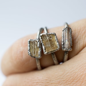 Raw Topaz ring | Topaz crystal ring| Imperial Topaz Ring | Raw Topaz crystal ring | November Birthstone Ring | Birthstone Jewelry