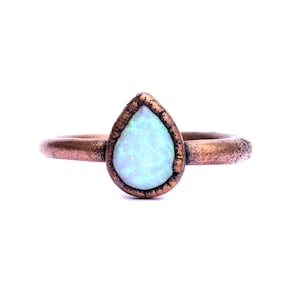 Teardrop opal ring | Natural stone ring | Opal ring | Opal Jewelry | October Birthstone Jewelry | October Birthstone ring