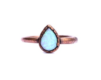 Teardrop opal ring | Natural stone ring | Opal ring | Opal Jewelry | October Birthstone Jewelry | October Birthstone ring