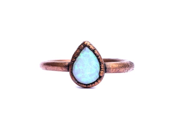 Teardrop Opal Ring Natural Stone Ring Opal Ring Opal Jewelry