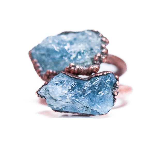 SALE Aquamarine Ring | Raw Aquamarine Jewelry | Aquamarine Stone ring